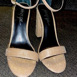 Sparkly gold party Nasty Gal heels pumps new